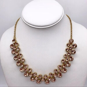 J. Crew Peach Crystal Gold Brulee Necklace NWT